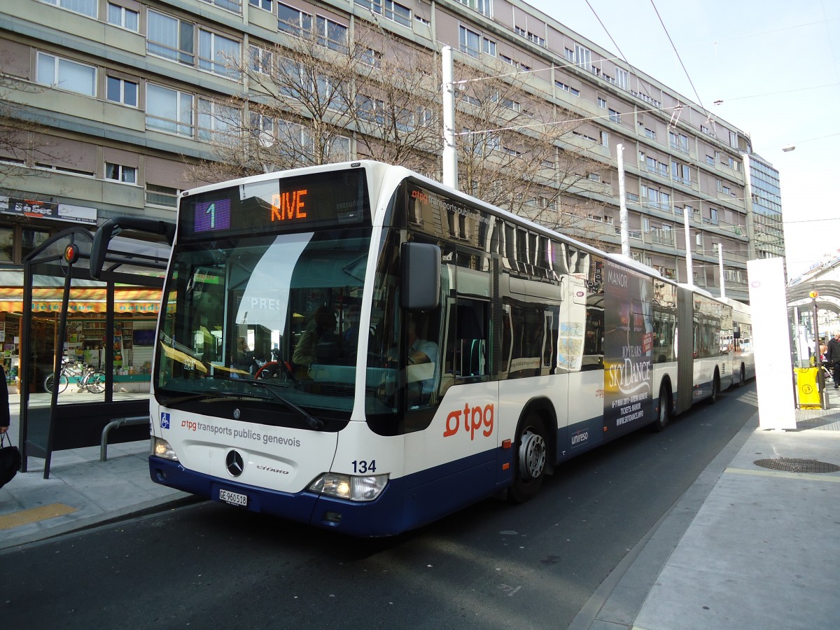 (132'912) - TPG Gen�ve - Nr. 134/GE 960'518 - Mercedes am 10. M�rz 2011 in Gen�ve, Coutance