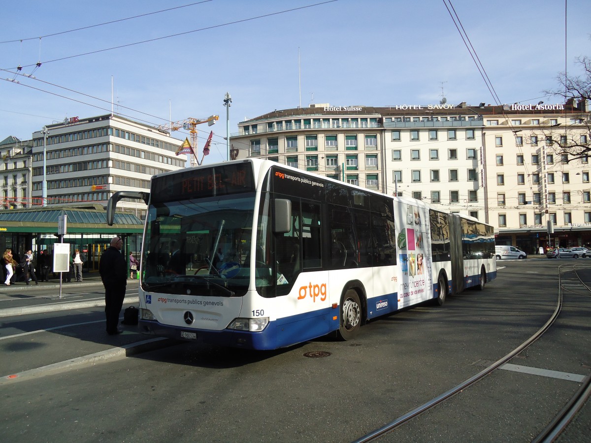 (132'938) - TPG Gen�ve - Nr. 150/GE 960'534 - Mercedes am 10. M�rz 2011 beim Bahnhof Gen�ve