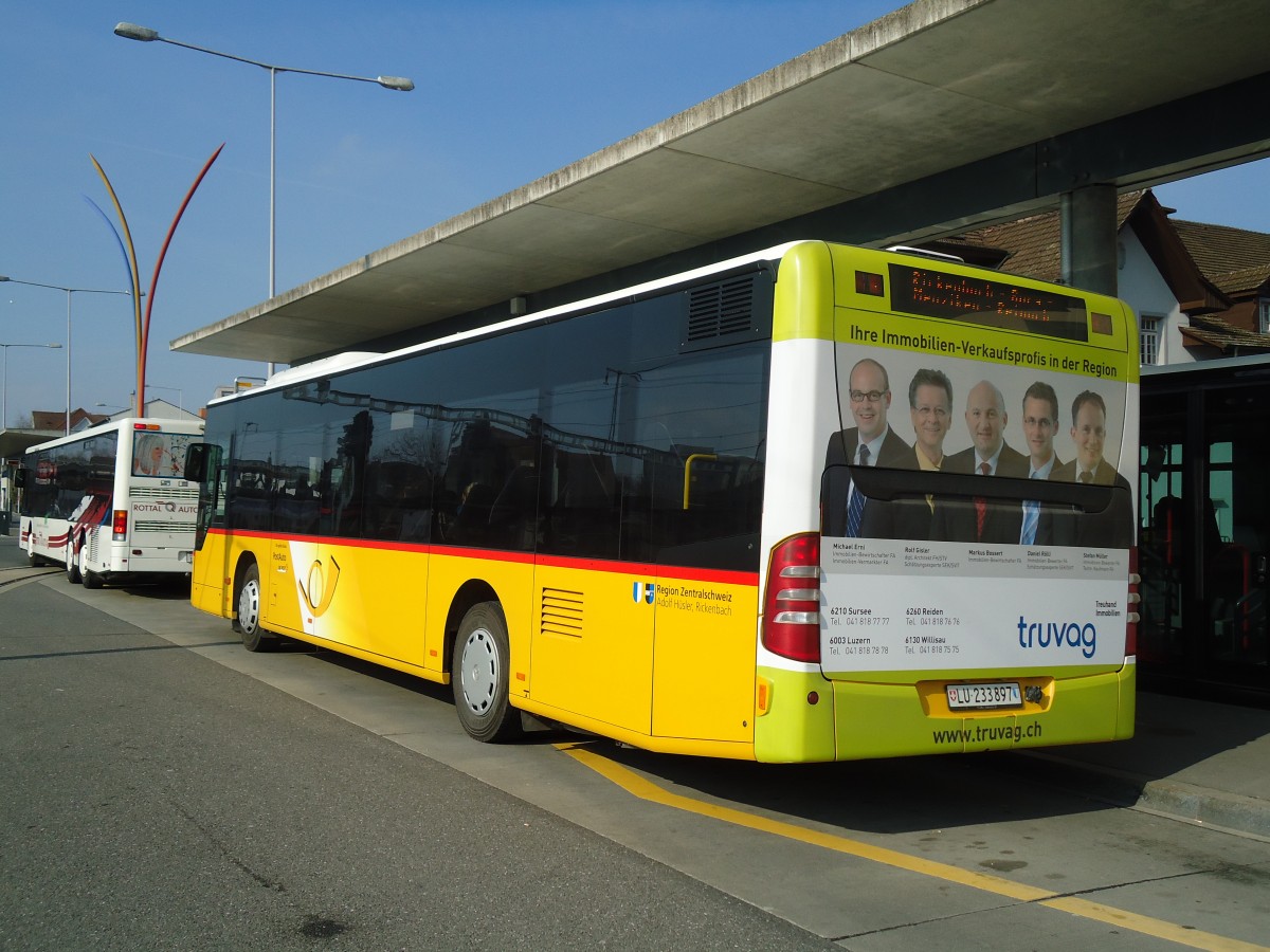 (133'056) - H�sler, Rickenbach - LU 233'897 - Mercedes am 11. M�rz 2011 beim Bahnhof Sursee