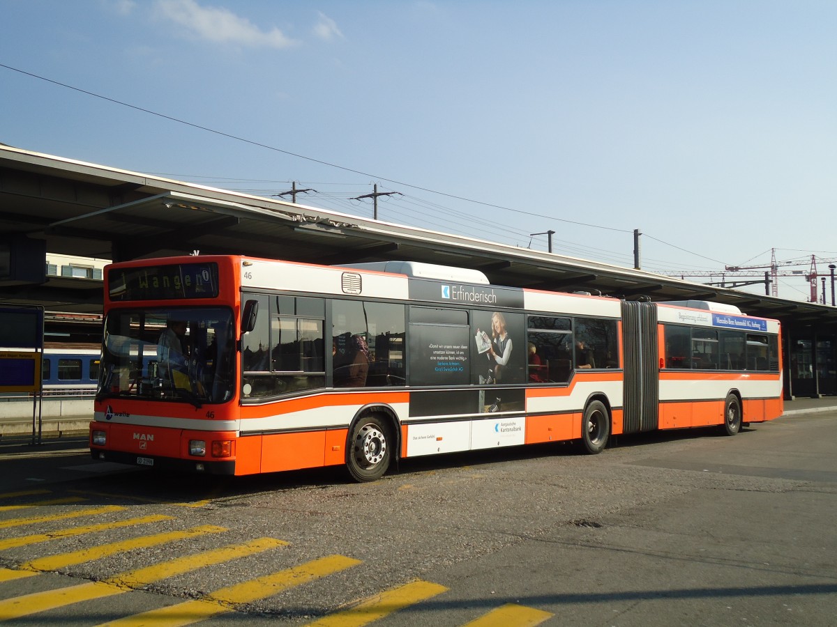 (133'059) - BOGG Wangen b.O. Nr. 46/SO 21'996 - MAN (ex SOO Olten Nr. 46) am 11. M�rz 2011 beim Bahnhof Olten