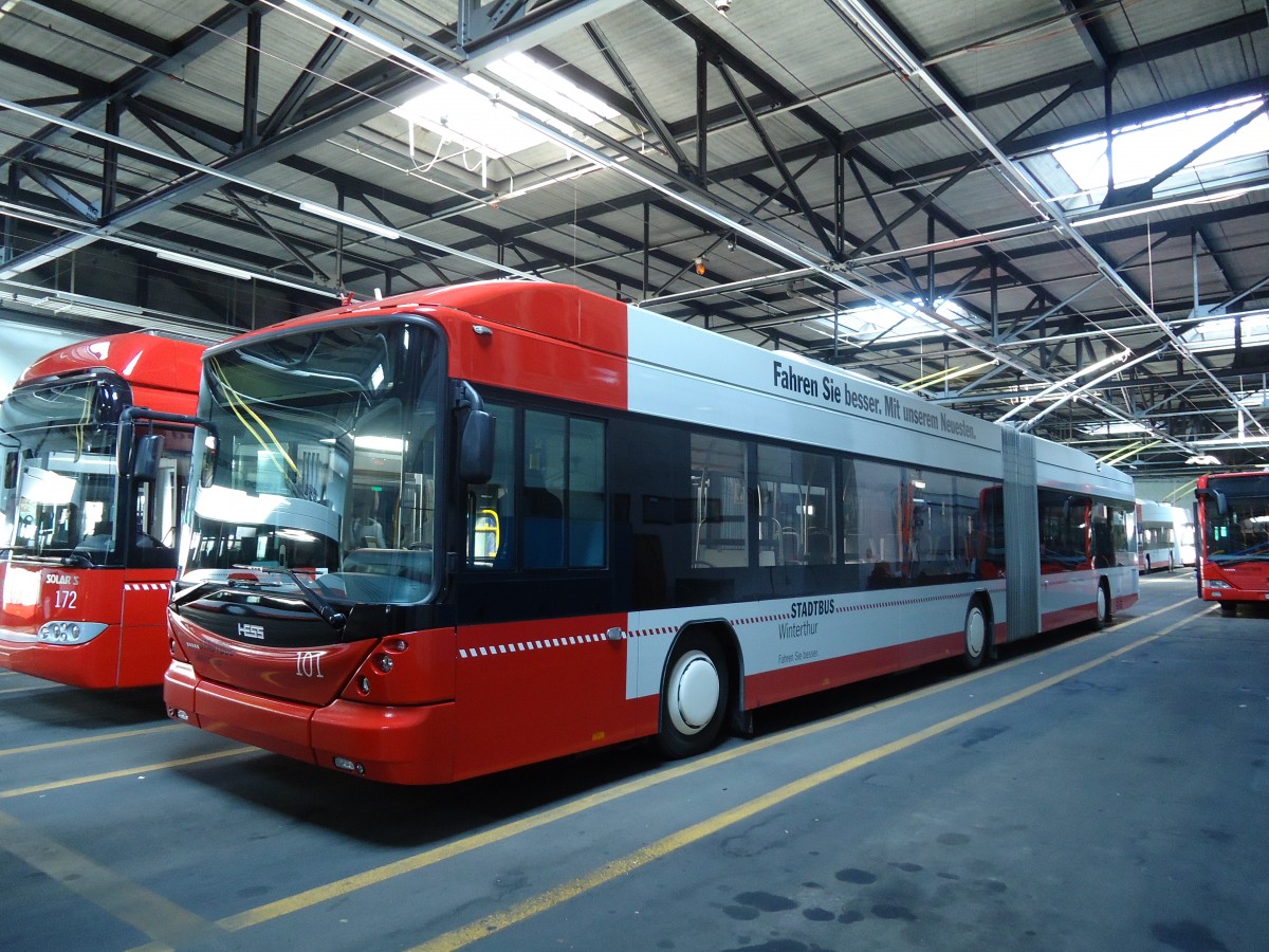 (133'099) - SW Winterthur - Nr. 101 - Hess/Hess Gelenktrolleybus am 20. M�rz 2011 in Winterthur, Depot Gr�zefeld