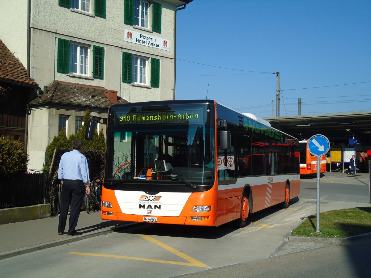 (133'166) - AOT Amriswil - Nr. 5/TG 62'895 - MAN am 23. M�rz 2011 beim Bahnhof Romanshorn