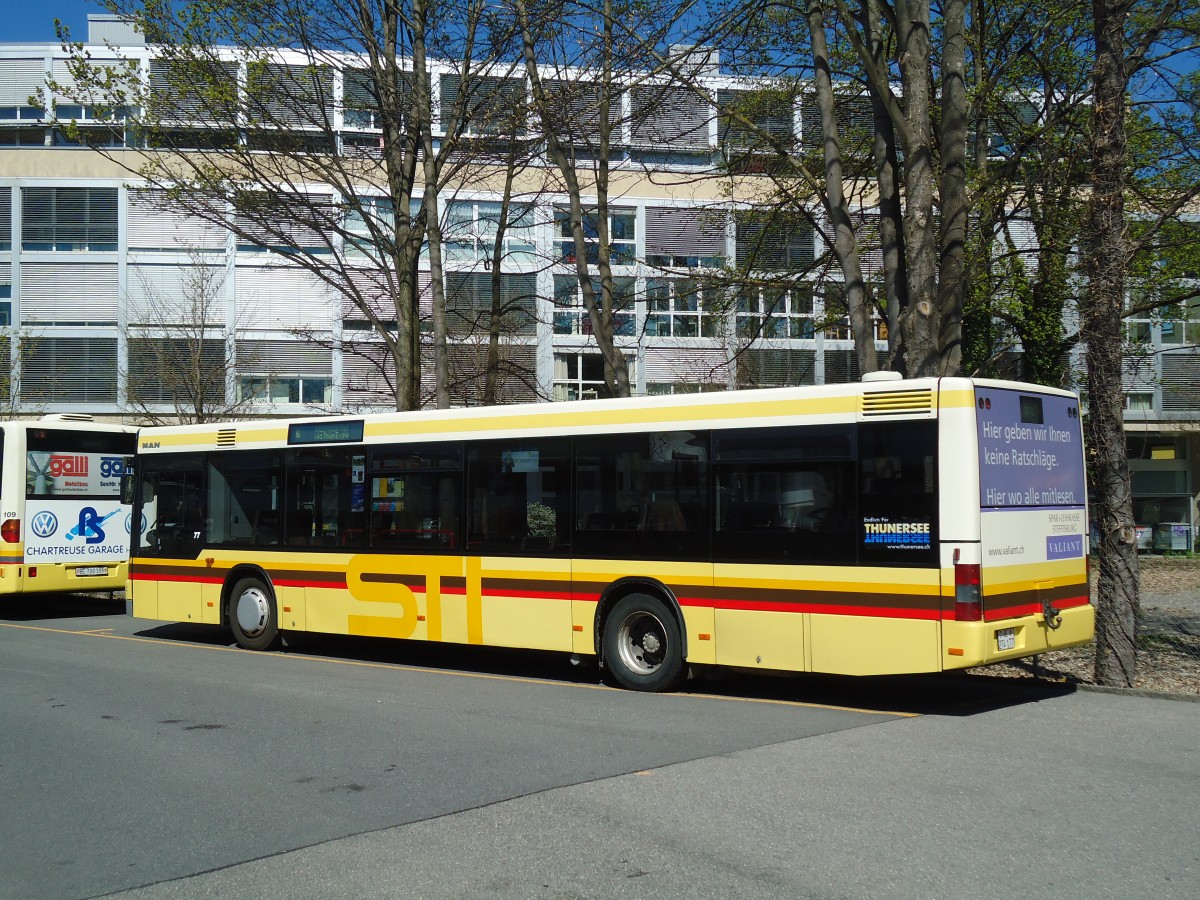 (133'202) - STI Thun - Nr. 77/BE 274'177 - MAN am 8. April 2011 bei der Schiffl�ndte Thun
