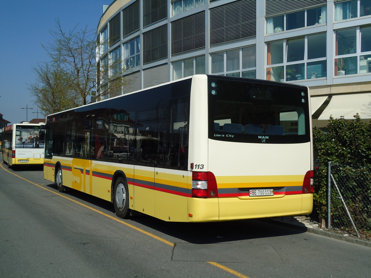 (133'302) - STI Thun - Nr. 113/BE 700'113 - MAN am 16. April 2011 bei der Schiffl�ndte Thun
