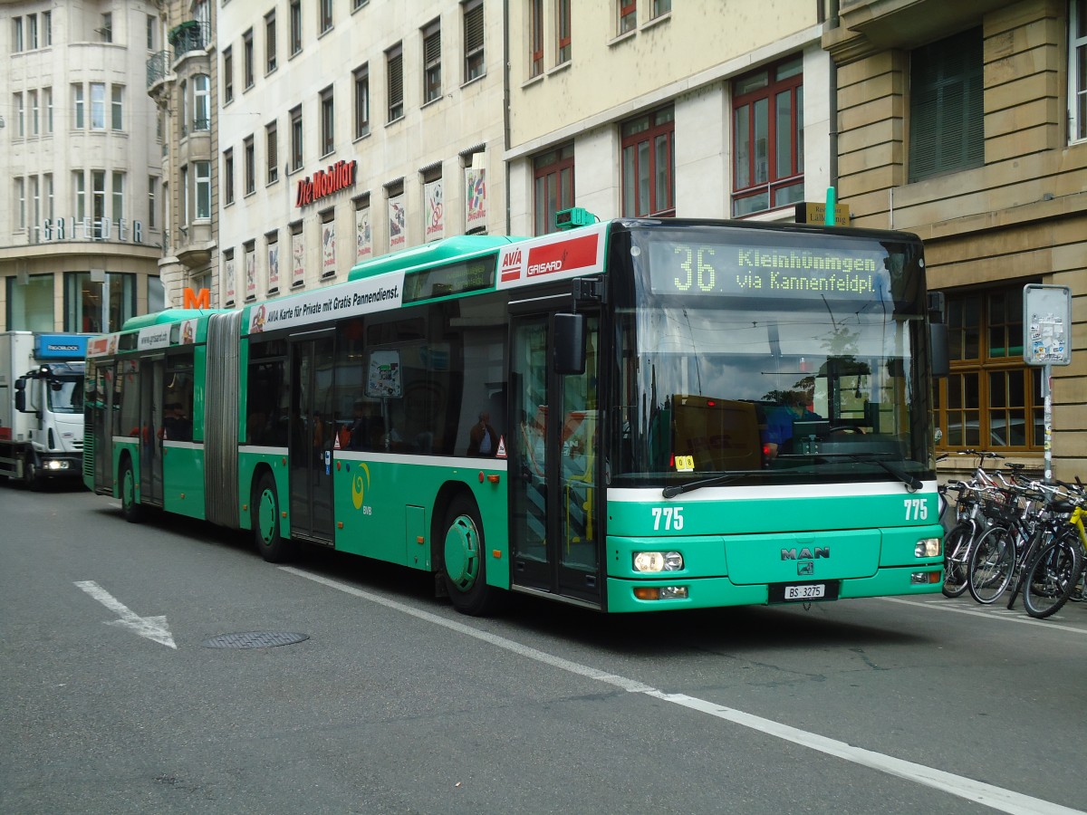 (133'714) - BVB Basel - Nr. 775/BS 3275 - MAN am 16. Mai 2011 in Basel, Schiffl�nde