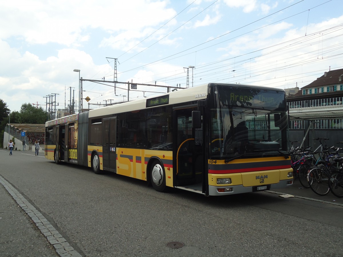 (134'846) - STI Thun - Nr. 104/BE 577'104 - MAN am 9. Juli 2011 in Thun, M�nchstrasse