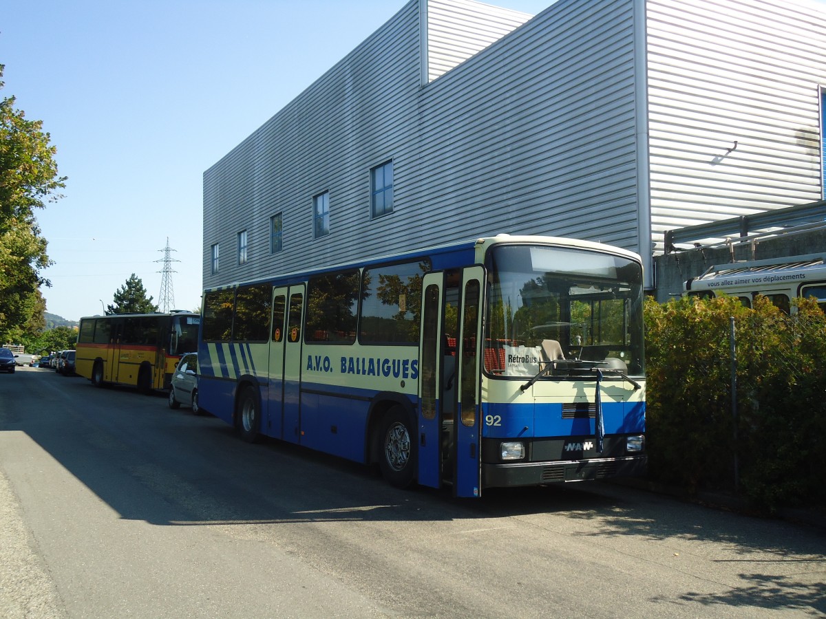 (135'562) - AVO Ballaigues (R�trobus) - Nr. 92 - NAW/Lauber am 20. August 2011 in Moudon, R�trobus