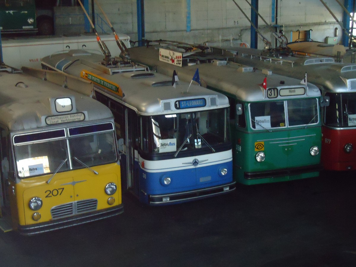 (135'612) - TF Fribourg (R�trobus) - Nr. 38 - Saurer/Hess Trolleybus (ex TPF Fribourg Nr. 338; ex TF Fribourg Nr. 38) am 20. August 2011 in Moudon, R�trobus