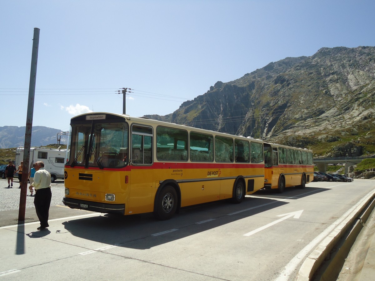 (135'722) - AVG Meiringen - Nr. 74/BE 607'481 - Saurer/R&J (ex P 24'357) am 21. August 2011 in Gotthard, Passh�he