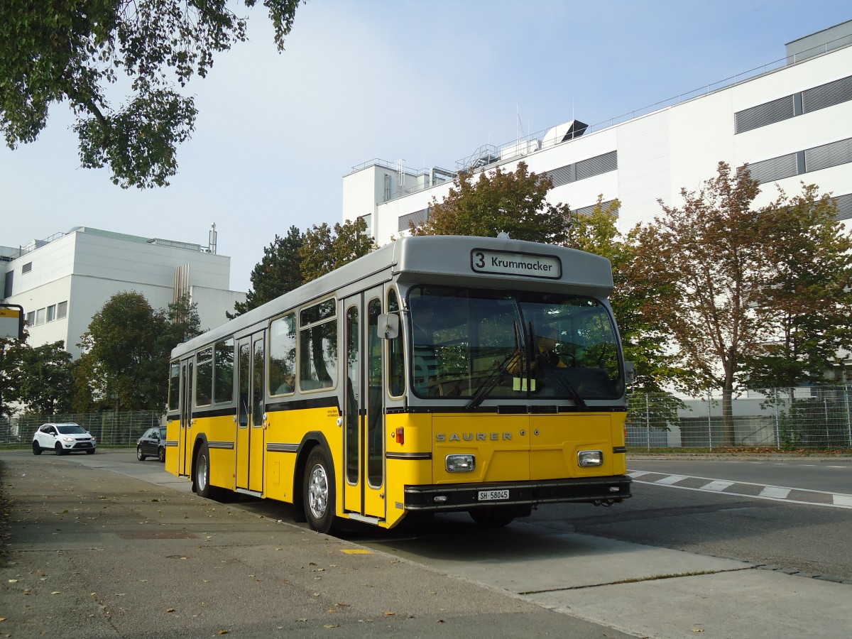 (136'041) - Wanner, Schleitheim - SH 58'045 - Saurer/Hess (ex Ruklic, Schaffhausen; ex VBSH Schaffhausen Nr. 40; ex VBSH Schaffhausen Nr. 19) am 25. September 2011 in Schaffhausen, Gemsst�bli