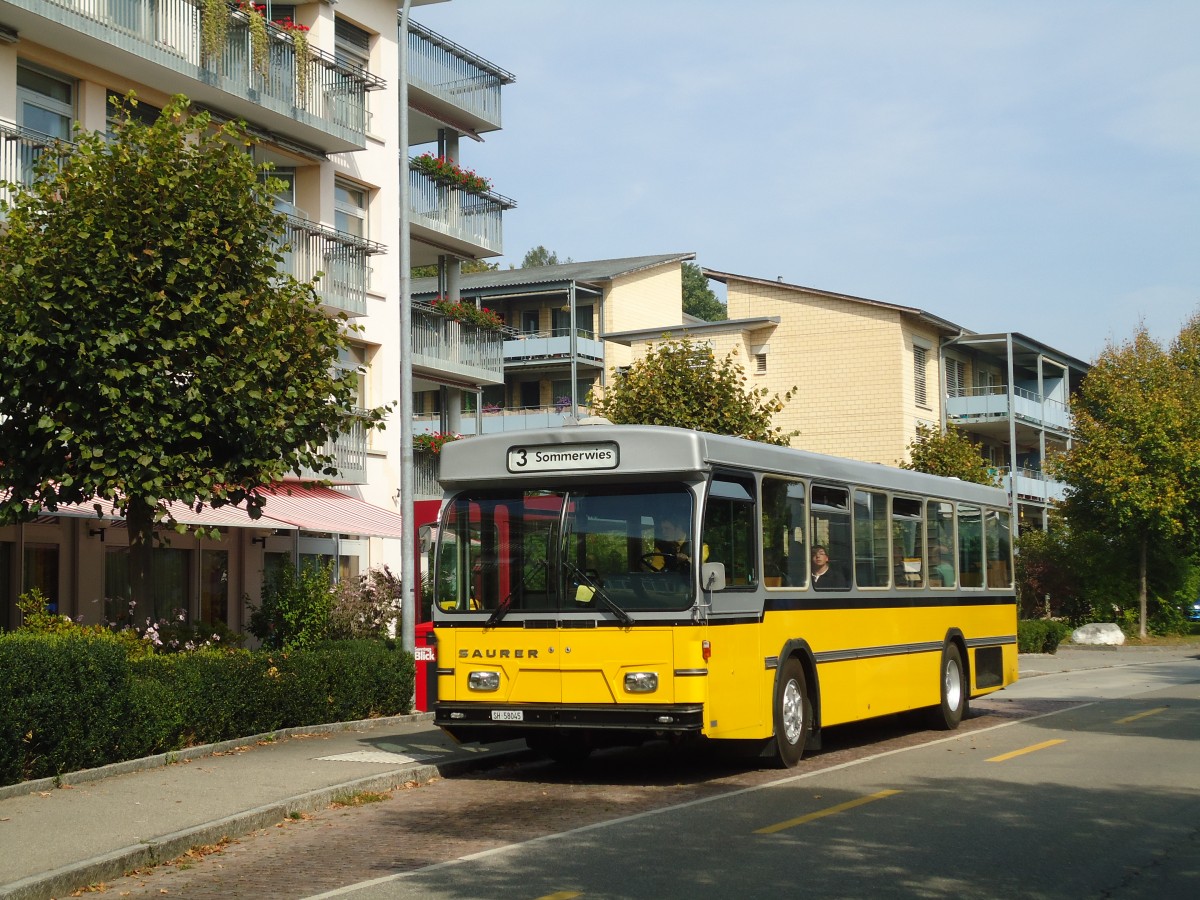 (136'124) - Wanner, Schleitheim - SH 58'045 - Saurer/Hess (ex Ruklic, Schaffhausen; ex VBSH Schaffhausen Nr. 40; ex VBSH Schaffhausen Nr. 19) am 25. September 2011 in Schaffhausen, Tr�llenbuck