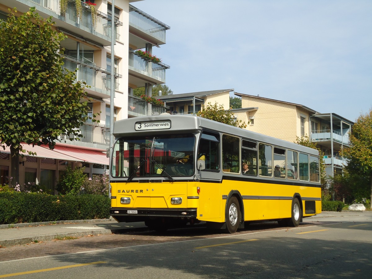 (136'126) - Wanner, Schleitheim - SH 58'045 - Saurer/Hess (ex Ruklic, Schaffhausen; ex VBSH Schaffhausen Nr. 40; ex VBSH Schaffhausen Nr. 19) am 25. September 2011 in Schaffhausen, Tr�llenbuck