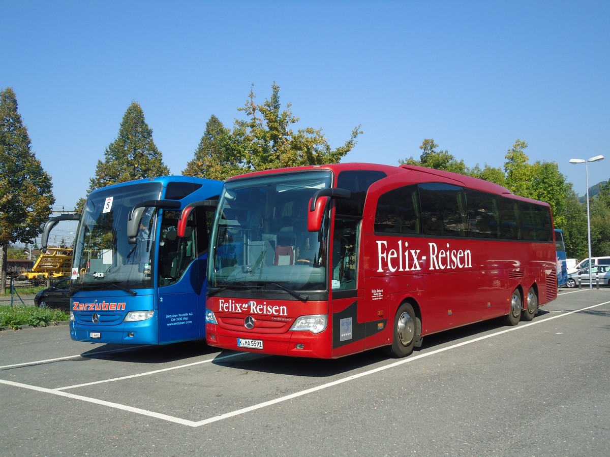 (136'242) - Aus Deutschland: Felix-Reisen, K�ln - Nr. 3/K-MA 5591 - Mercedes am 28. September 2011 in Thun, Seestrasse