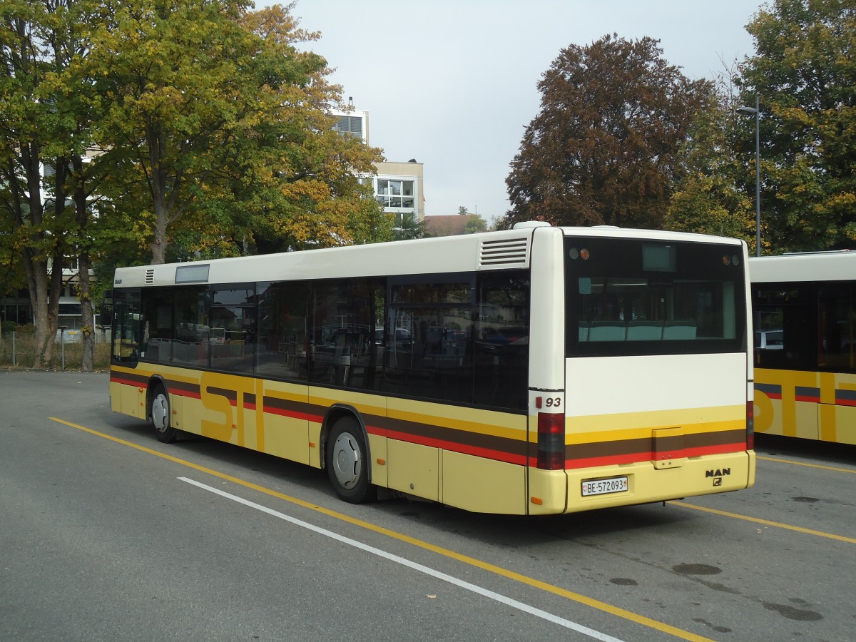 (136'613) - STI Thun - Nr. 93/BE 572'093 - MAN am 17. Oktober 2011 bei der Schiffl�ndte Thun