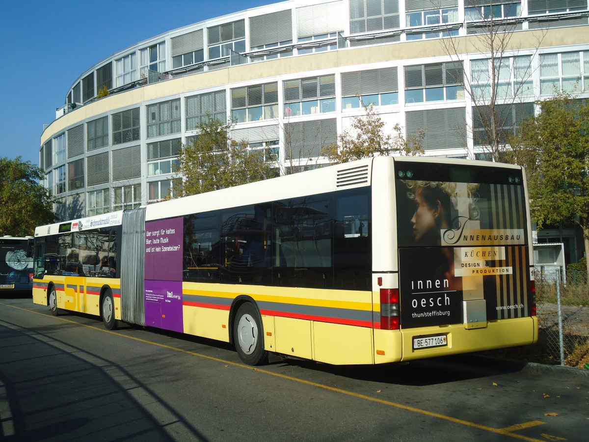 (136'748) - STI Thun - Nr. 106/BE 577'106 - MAN am 16. November 2011 bei der Schiffl�ndte Thun