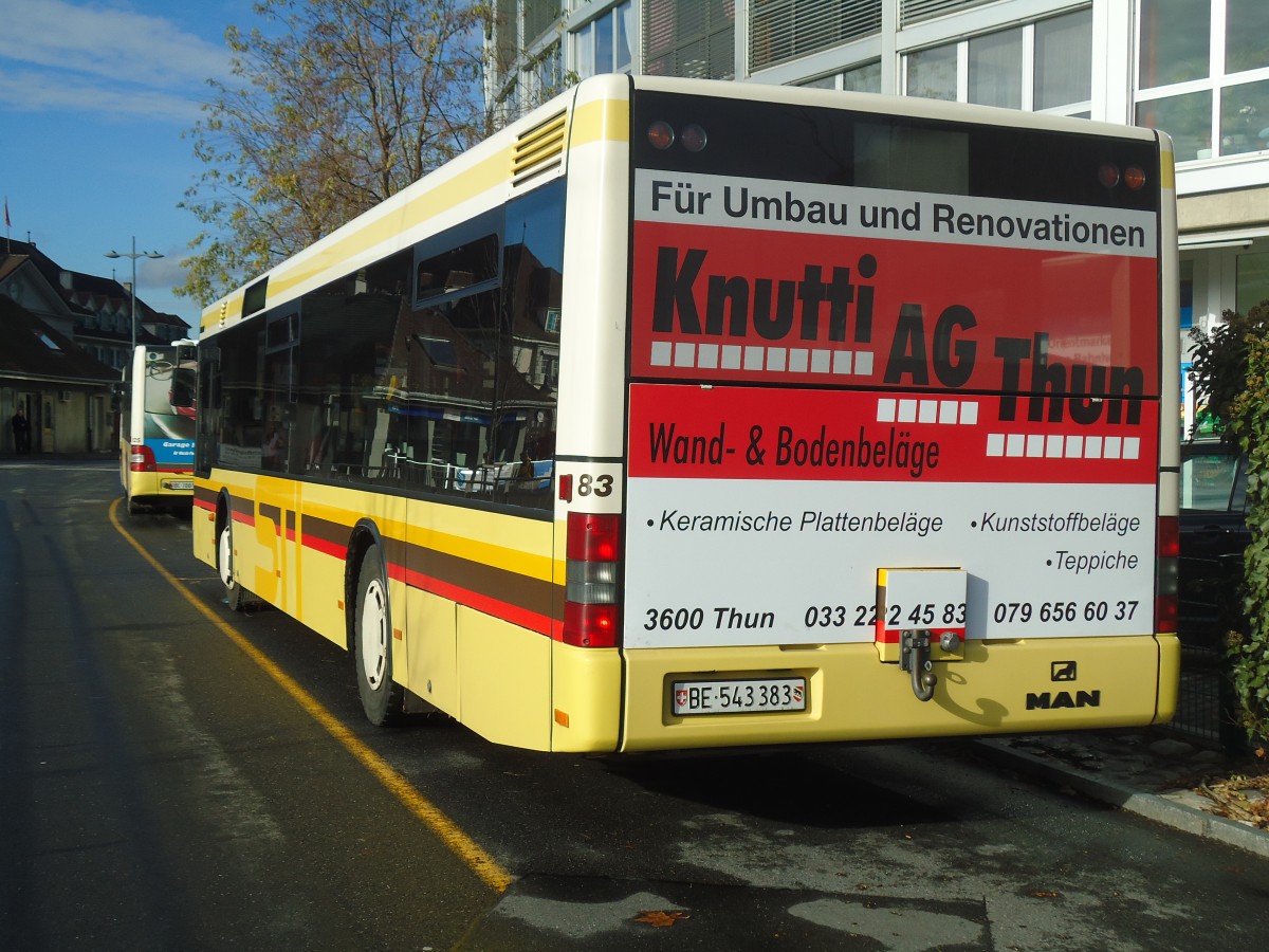 (137'114) - STI Thun - Nr. 83/BE 543'383 - MAN am 8. Dezember 2011 bei der Schiffl�ndte Thun