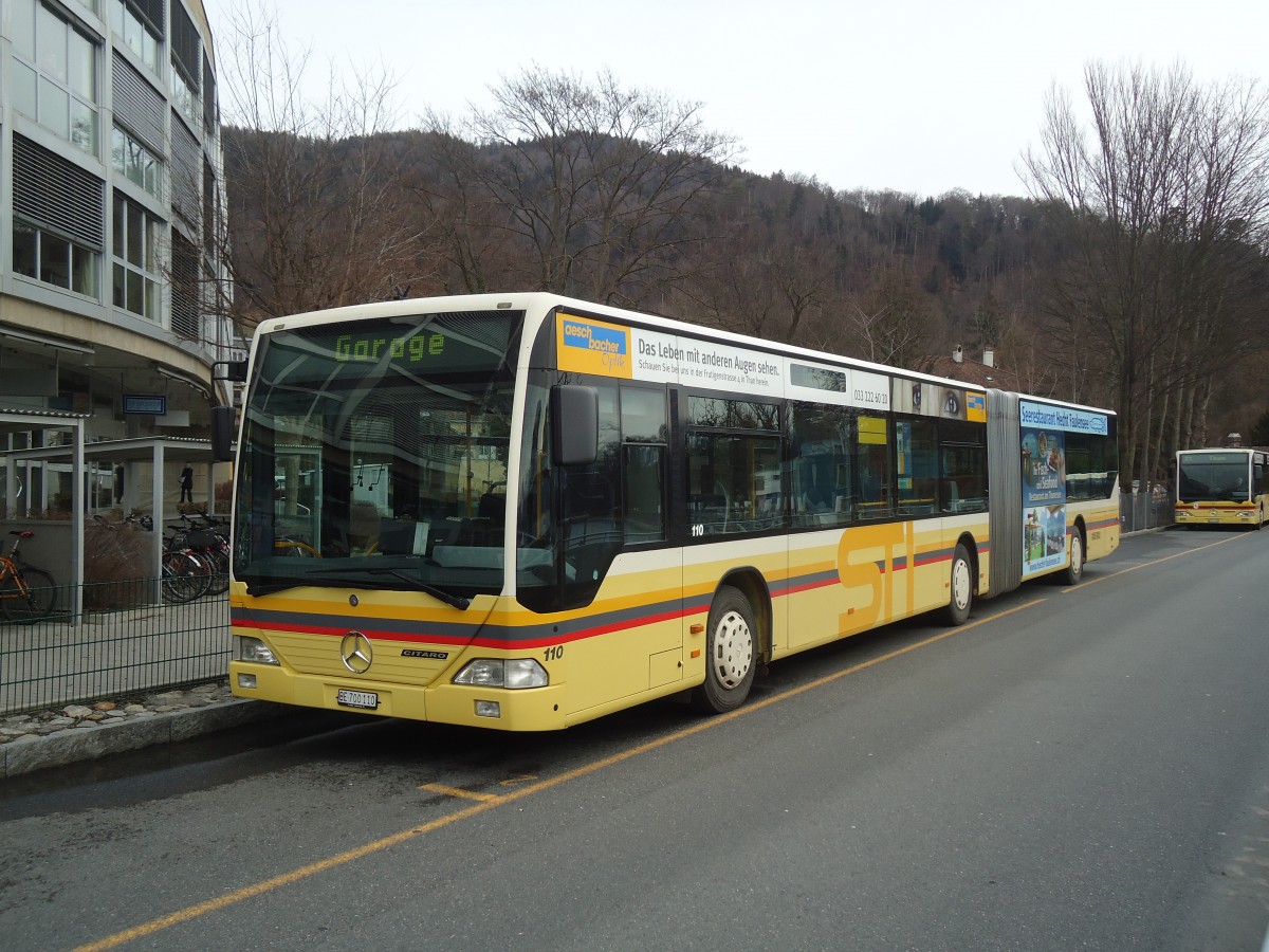 (137'585) - STI Thun - Nr. 110/BE 700'110 - Mercedes am 9. Januar 2012 bei der Schiffl�ndte Thun