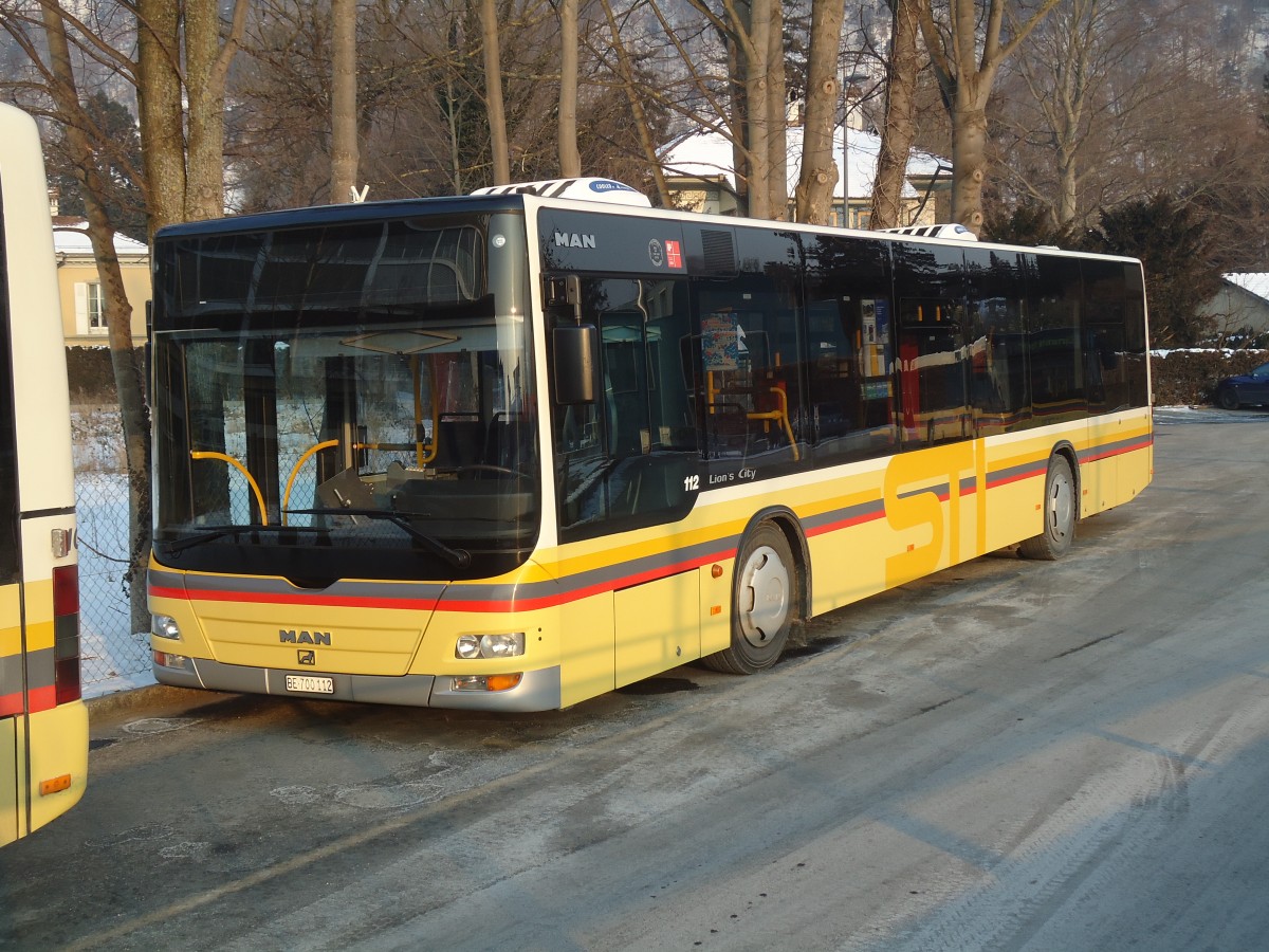 (137'661) - STI Thun - Nr. 112/BE 700'112 - MAN am 12. Februar 2012 bei der Schiffl�ndte Thun