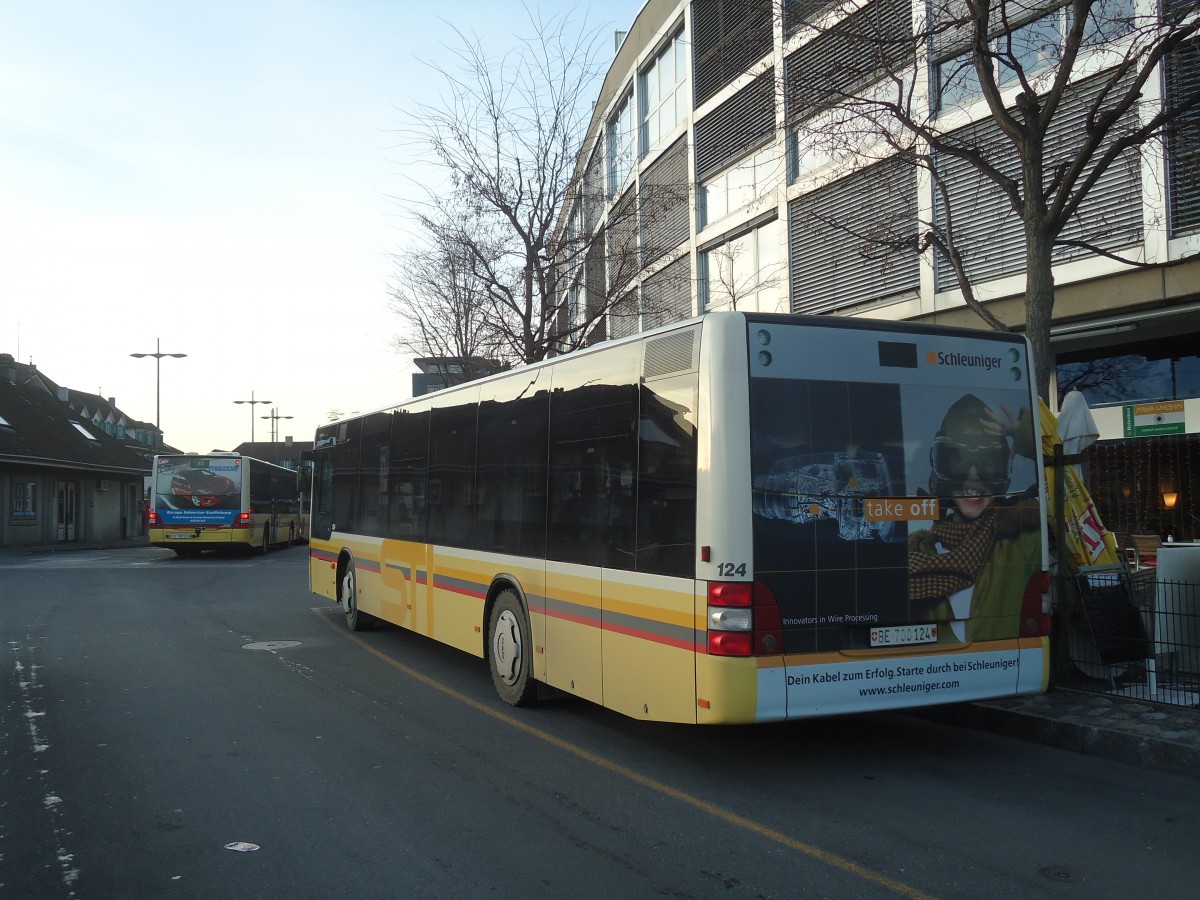 (137'724) - STI Thun - Nr. 124/BE 700'124 - MAN am 18. Februar 2012 bei der Schiffl�ndte Thun