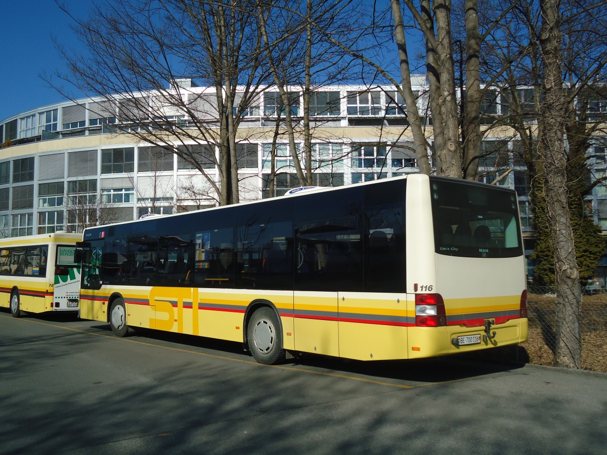 (137'809) - STI Thun - Nr. 116/BE 700'116 - MAN am 22. Februar 2012 bei der Schiffl�ndte Thun