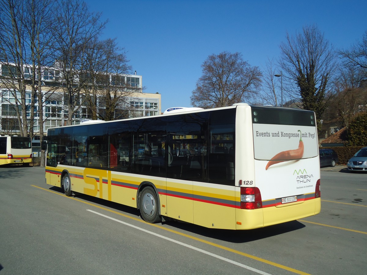 (137'810) - STI Thun - Nr. 128/BE 800'128 - MAN am 22. Februar 2012 bei der Schiffl�ndte Thun