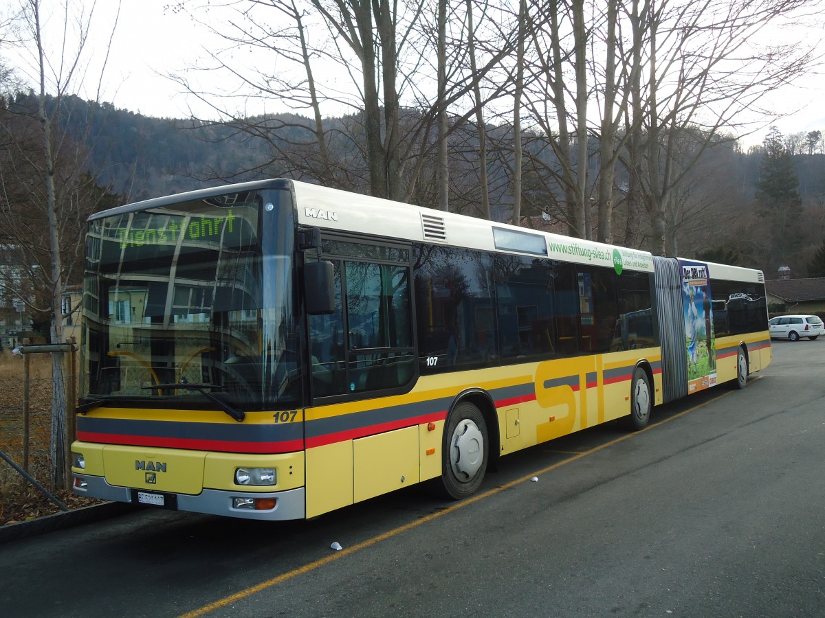 (137'822) - STI Thun - Nr. 107/BE 521'107 - MAN am 25. Februar 2012 bei der Schiffl�ndte Thun