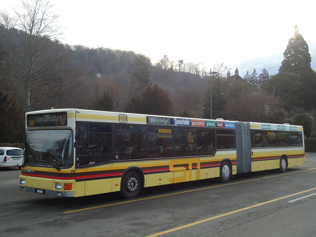 (137'823) - STI Thun - Nr. 73/BE 387'073 - MAN am 25. Februar 2012 bei der Schiffl�ndte Thun