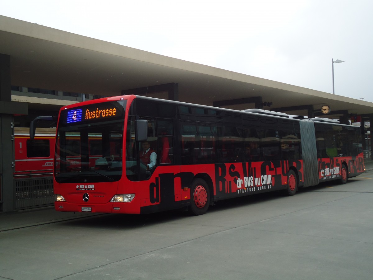 (137'863) - SBC Chur - Nr. 55/GR 155'855 - Mercedes am 5. M�rz 2012 beim Bahnhof Chur