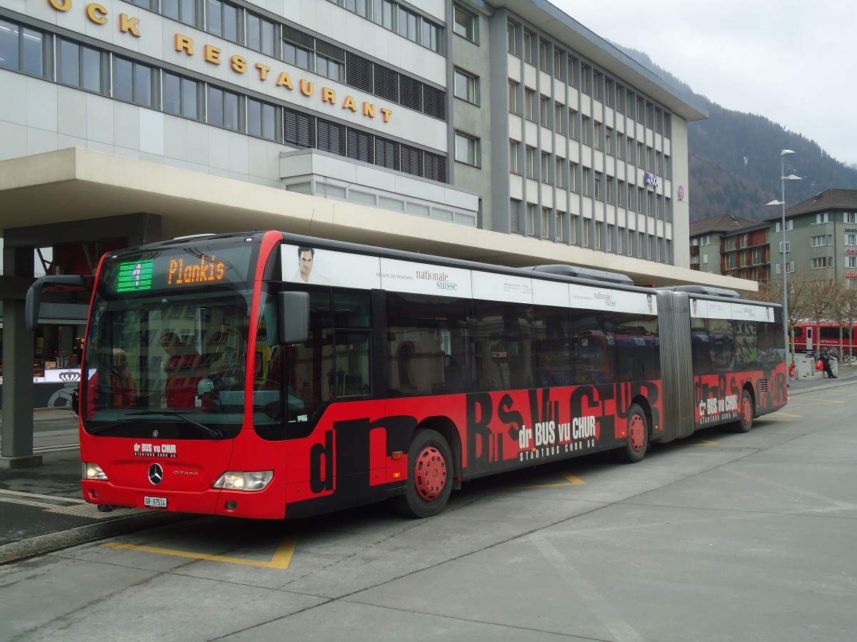 (137'867) - SBC Chur - Nr. 14/GR 97'514 - Mercedes am 5. M�rz 2012 beim Bahnhof Chur