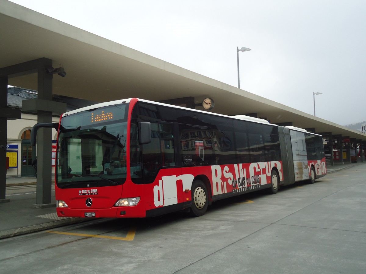 (137'871) - SBC Chur - Nr. 51/GR 155'851 - Mercedes am 5. M�rz 2012 beim Bahnhof Chur
