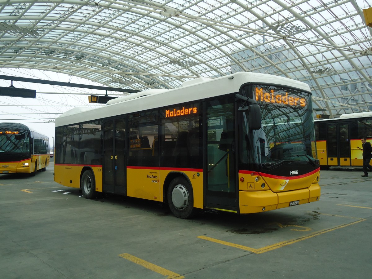 (137'874) - PostAuto Graub�nden - GR 85'630 - Scania/Hess am 5. M�rz 2012 in Chur, Postautostation