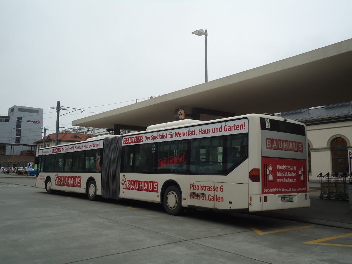 (137'897) - SBC Chur - Nr. 29/GR 155'929 - Mercedes (ex ARL Viganello Nr. 23; ex TPL Lugano Nr. 28) am 5. M�rz 2012 beim Bahnhof Chur
