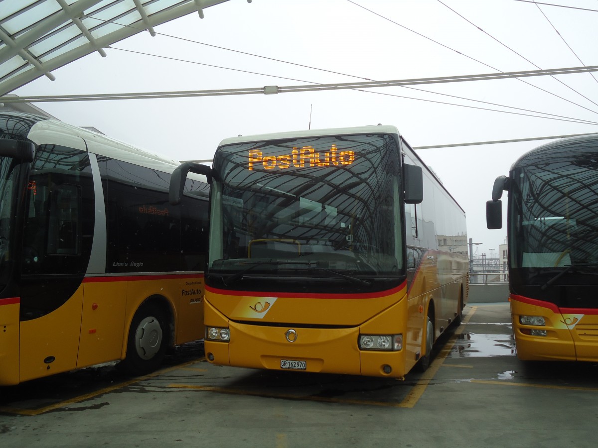 (137'912) - PostAuto Graub�nden - GR 162'970 - Irisbus am 5. M�rz 2012 in Chur, Postautostation