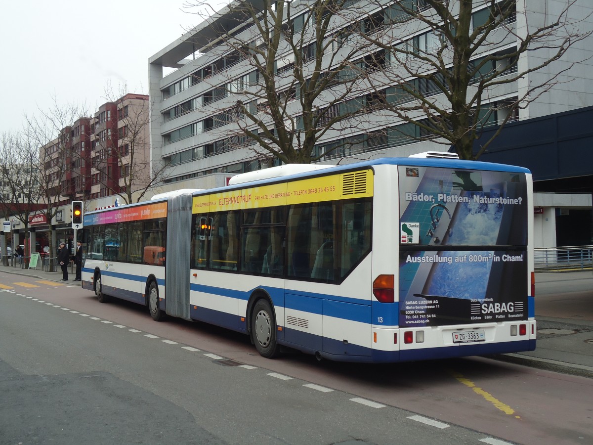 (137'995) - ZVB Zug - Nr. 13/ZG 3363 - Mercedes am 6. M�rz 2012 in Zug, Metalli