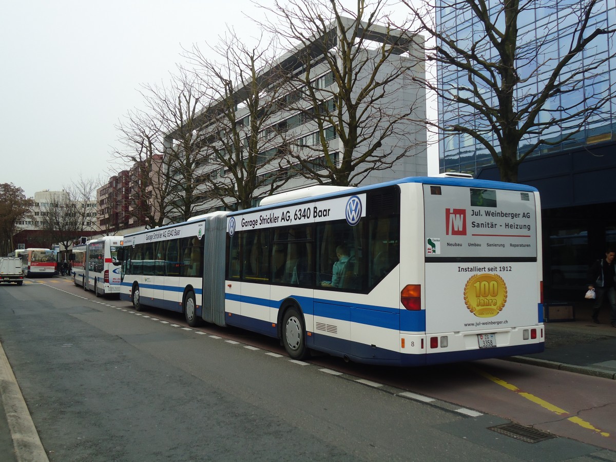 (138'010) - ZVB Zug - Nr. 8/ZG 3358 - Mercedes am 6. M�rz 2012 in Zug, Metalli