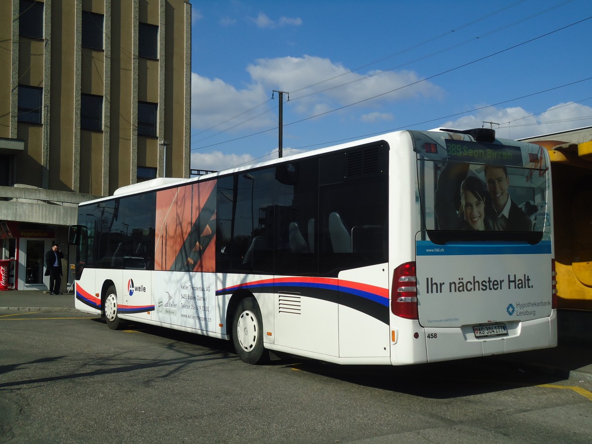 (138'085) - Knecht, Windisch - Nr. 458/AG 304'177 - Mercedes am 6. M�rz 2012 beim Bahnhof Lenzburg