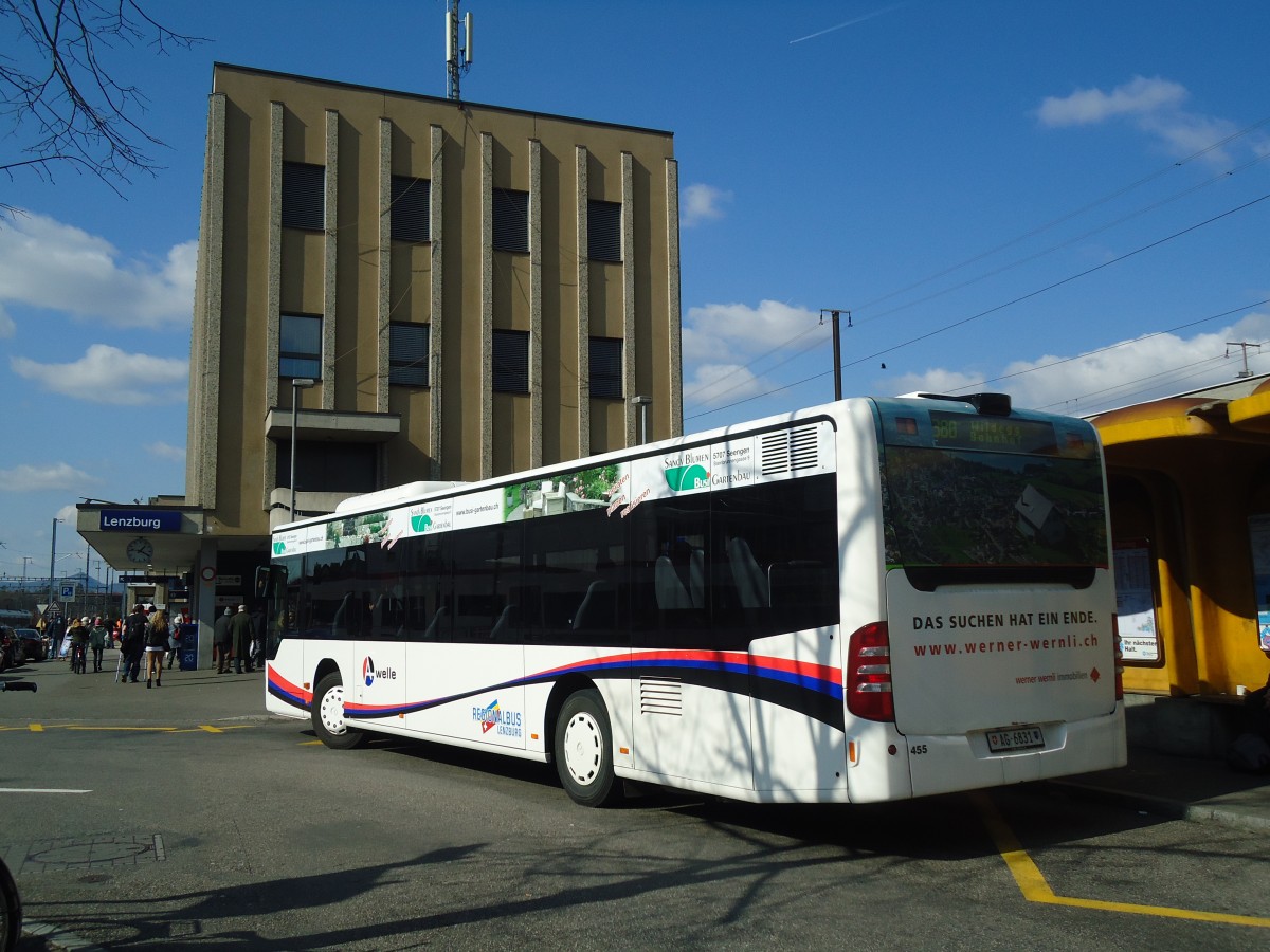 (138'090) - Knecht, Windisch - Nr. 455/AG 6831 - Mercedes am 6. M�rz 2012 beim Bahnhof Lenzburg