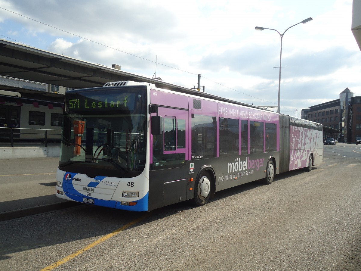 (138'097) - BOGG Wangen b.O. - Nr. 48/SO 83'511 - MAN am 6. M�rz 2012 beim Bahnhof Olten