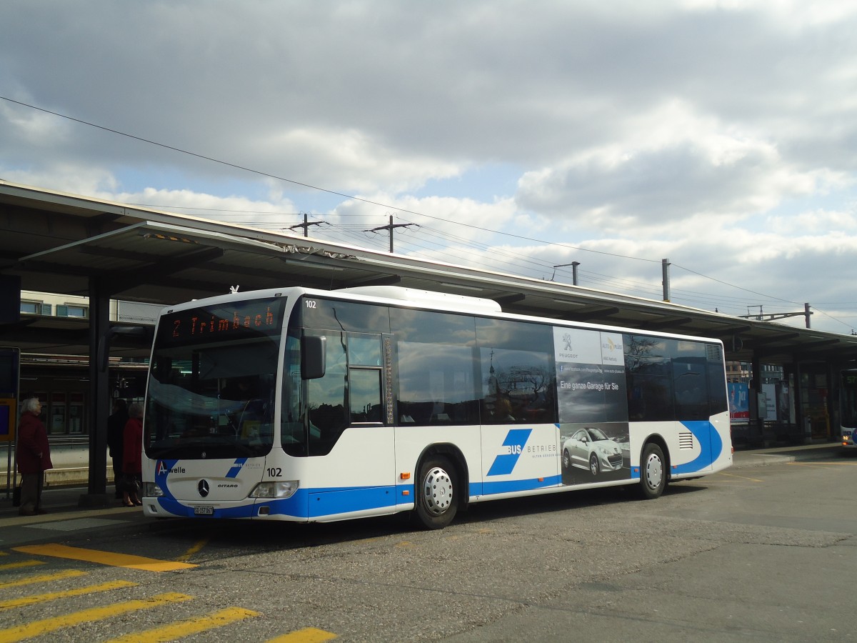(138'111) - BOGG Wangen b.O. - Nr. 102/SO 157'067 - Mercedes am 6. M�rz 2012 beim Bahnhof Olten