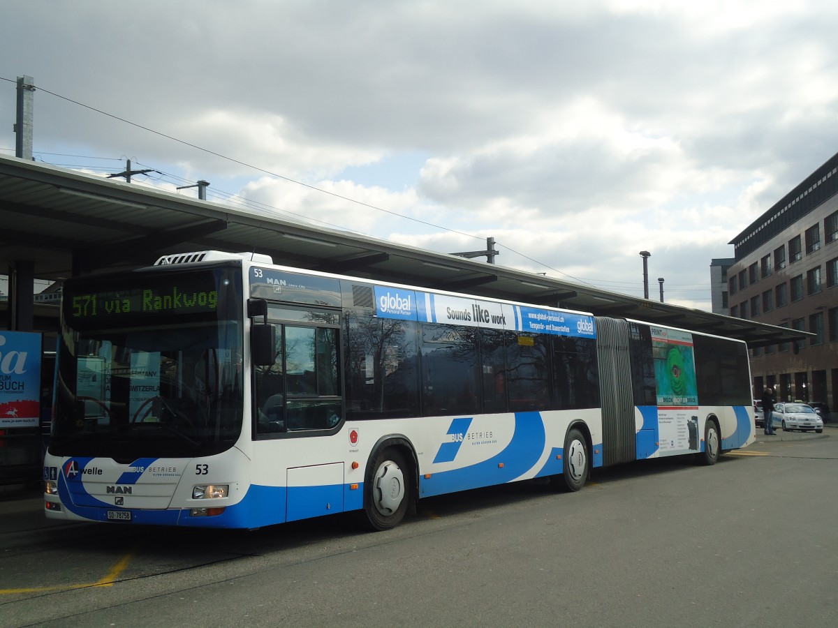 (138'112) - BOGG Wangen b.O. - Nr. 53/SO 78'758 - MAN am 6. M�rz 2012 beim Bahnhof Olten