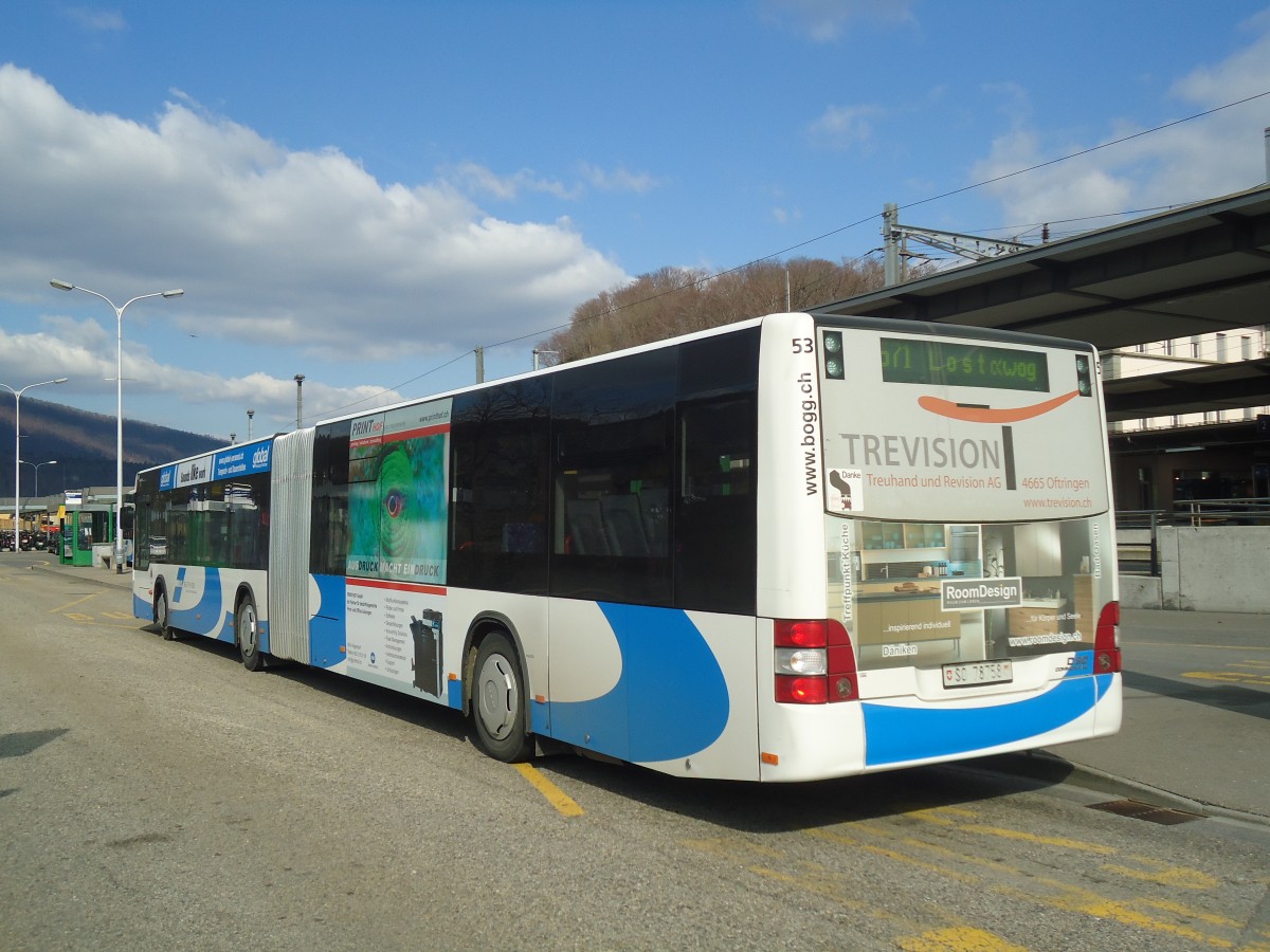 (138'114) - BOGG Wangen b.O. - Nr. 53/SO 78'758 - MAN am 6. M�rz 2012 beim Bahnhof Olten