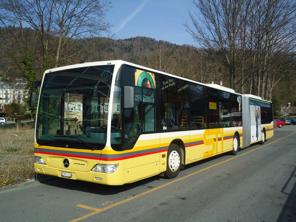 (138'410) - STI Thun - Nr. 134/BE 801'134 - Mercedes am 1. April 2012 bei der Schiffl�ndte Thun