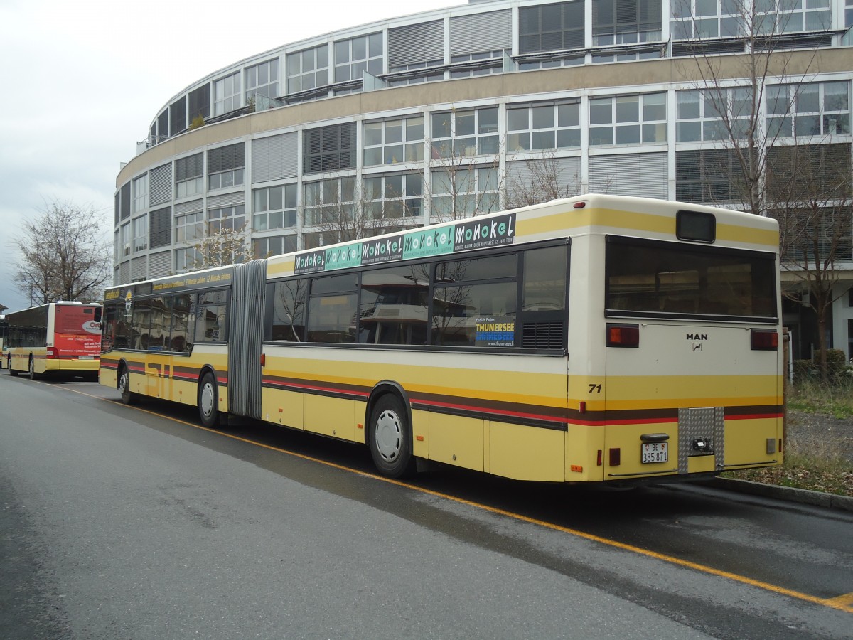 (138'520) - STI Thun - Nr. 71/BE 385'871 - MAN am 13. April 2012 bei der Schiffl�ndte Thun