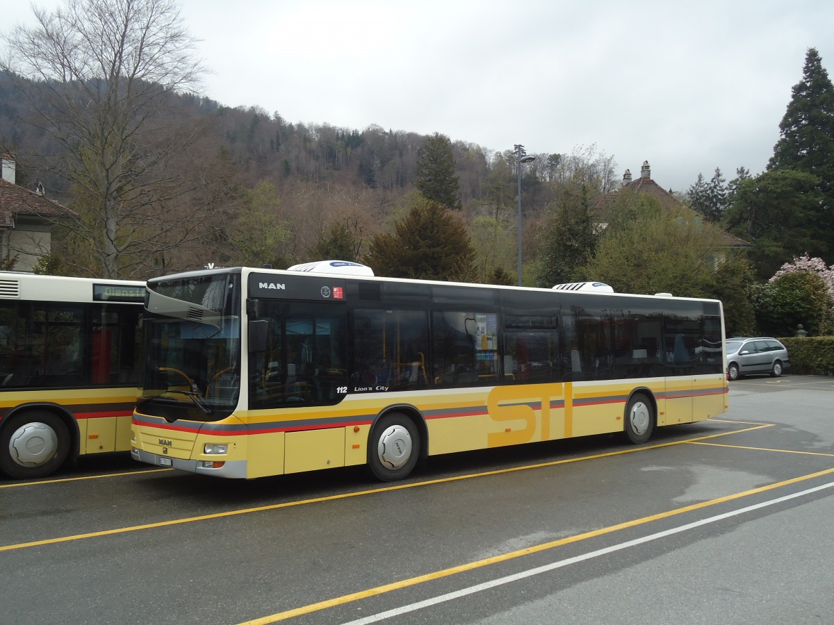 (138'522) - STI Thun - Nr. 112/BE 700'112 - MAN am 13. April 2012 bei der Schiffl�ndte Thun
