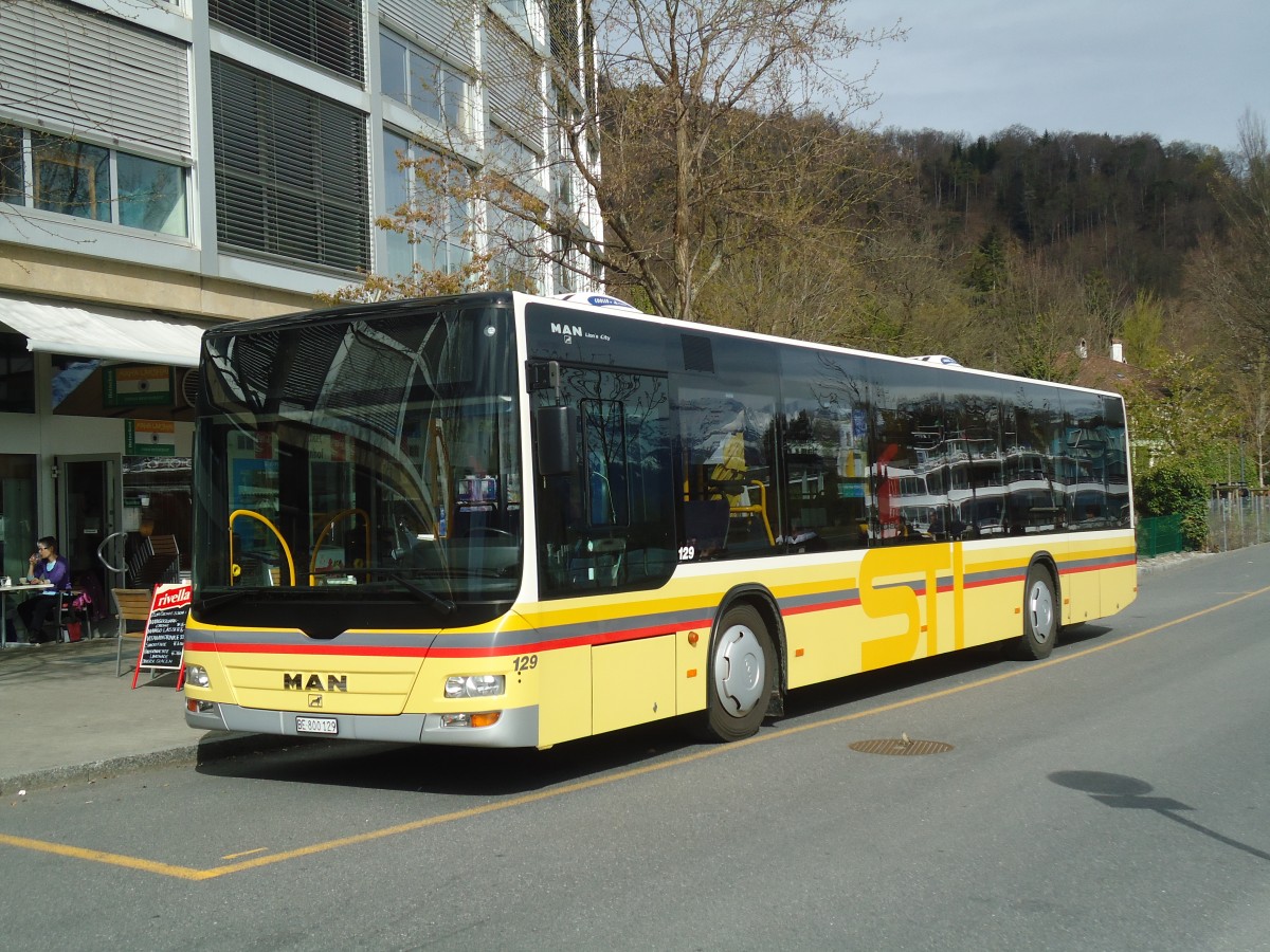 (138'576) - STI Thun - Nr. 129/BE 800'129 - MAN am 21. April 2012 bei der Schiffl�ndte Thun