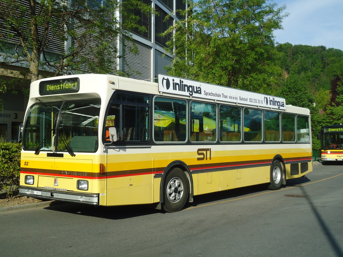(138'714) - STI Thun - Nr. 52/BE 396'552 - Saurer/R&J am 11. Mai 2012 bei der Schiffl�ndte Thun