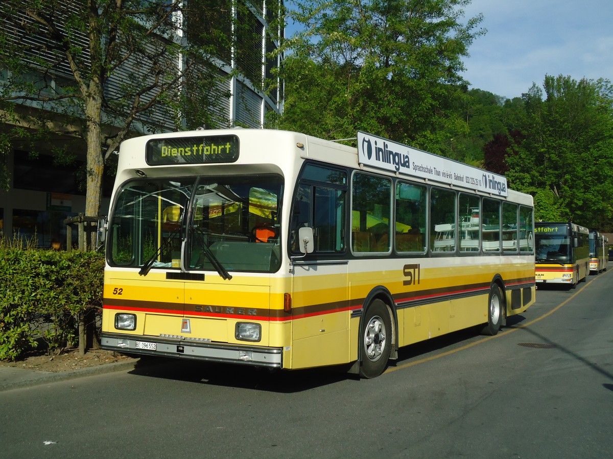 (138'715) - STI Thun - Nr. 52/BE 396'552 - Saurer/R&J am 11. Mai 2012 bei der Schiffl�ndte Thun