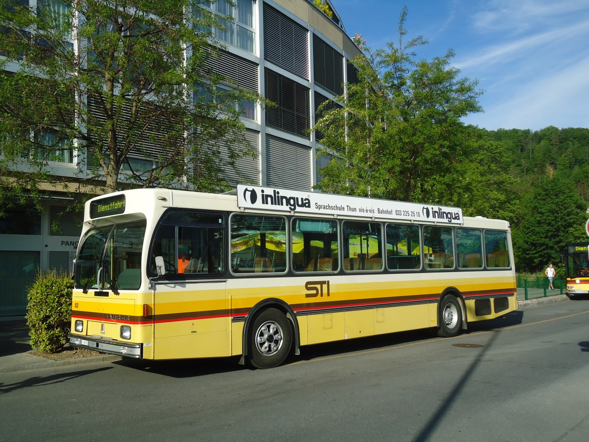 (138'717) - STI Thun - Nr. 52/BE 396'552 - Saurer/R&J am 11. Mai 2012 bei der Schiffl�ndte Thun