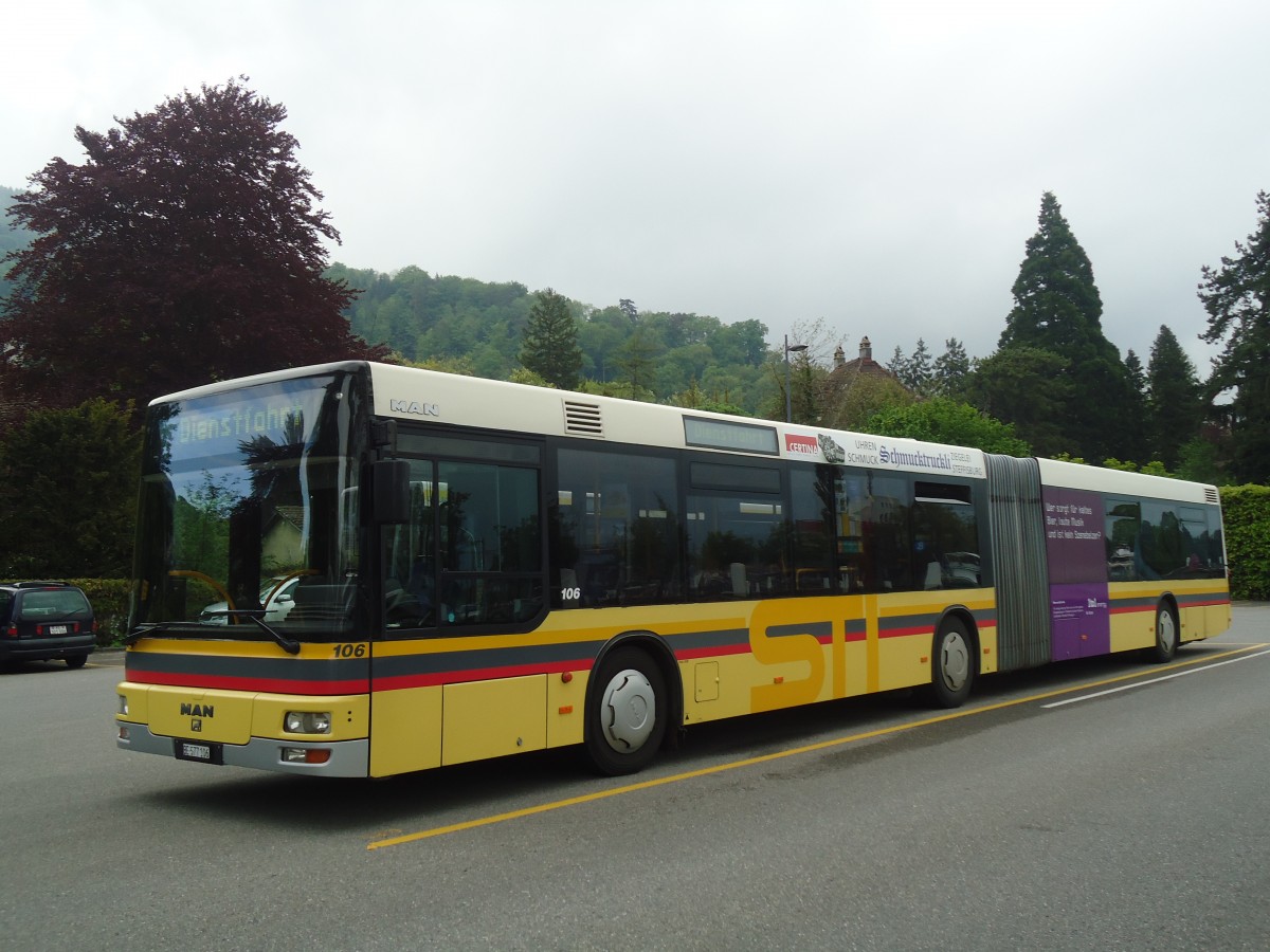 (138'725) - STI Thun - Nr. 106/BE 577'106 - MAN am 13. Mai 2012 bei der Schiffl�ndte Thun