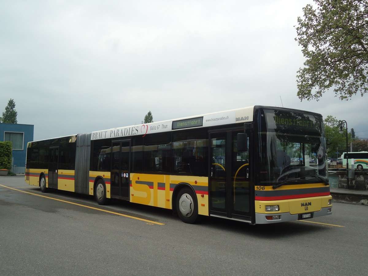 (138'727) - STI Thun - Nr. 106/BE 577'106 - MAN am 13. Mai 2012 bei der Schiffl�ndte Thun